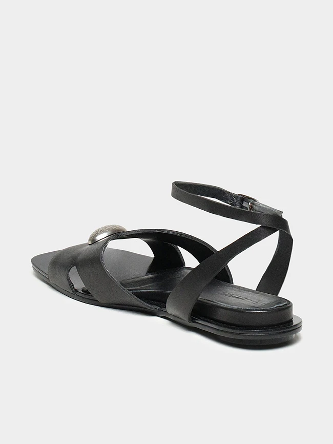 Сандалии женские летние, цвет черный, натуральная кожа 7210500 | 3