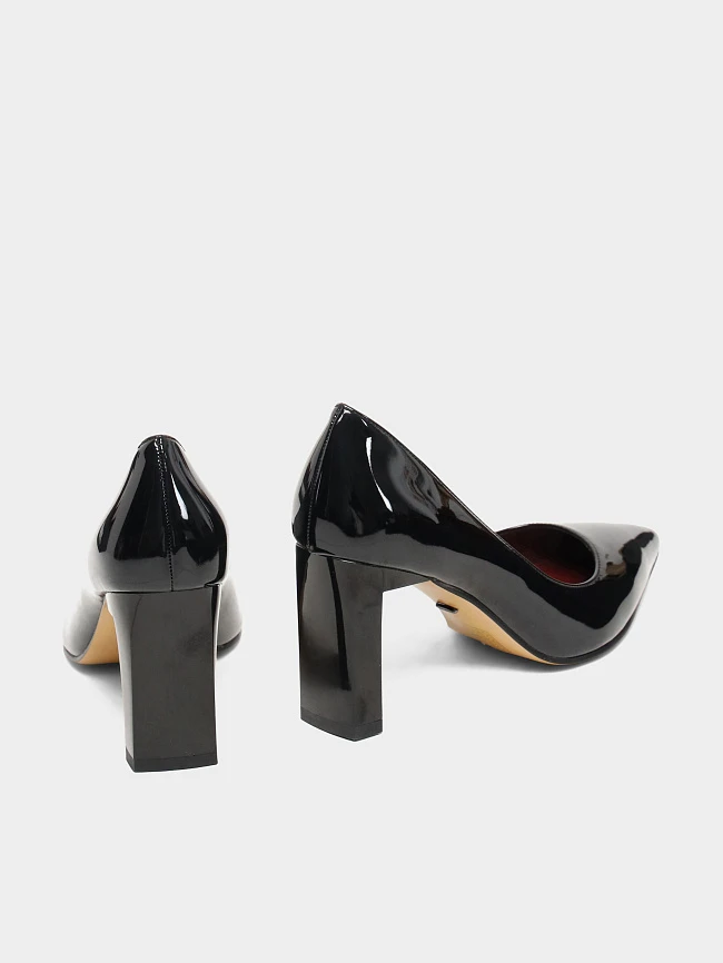 Туфли женские всесезонные, цвет черный, искусственная лаковая кожа 6550392 | 3