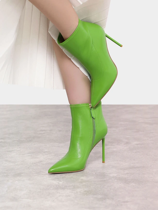 Ботильоны женские демисезонные, цвет зеленый, натуральная кожа 1492696 | 10