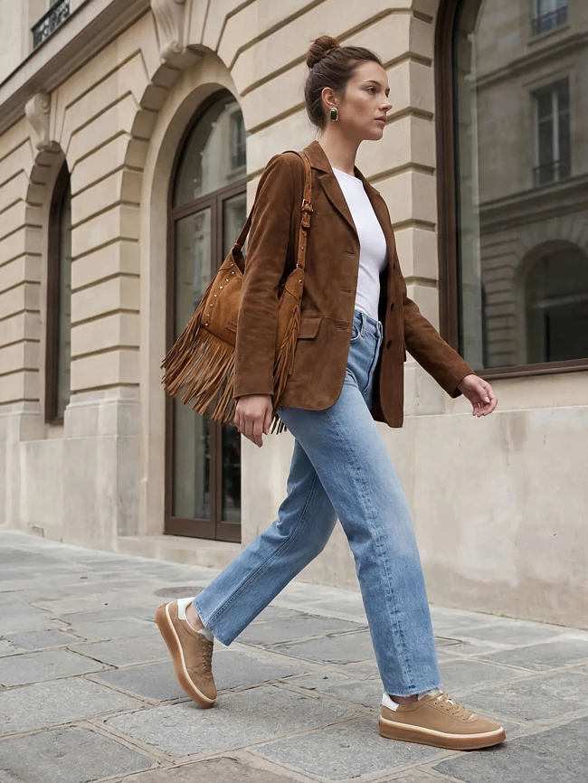 Кеды женские летние, цвет бежевый, натуральный спилок/натуральная кожа 1013947 | 9