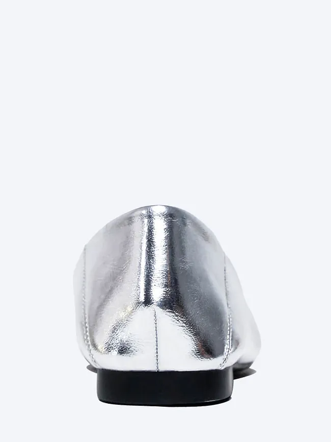 Балетки женские всесезонные, цвет серебряный, натуральная кожа и полимерные материалы 1849944 | 6