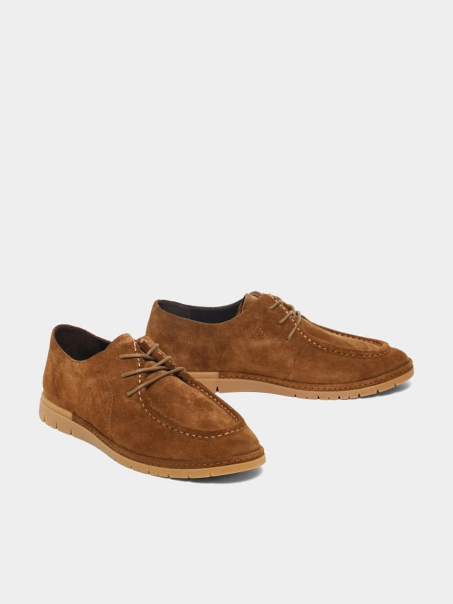 Полуботинки женские всесезонные, цвет рыжий, натуральный спилок 1821556 | 3