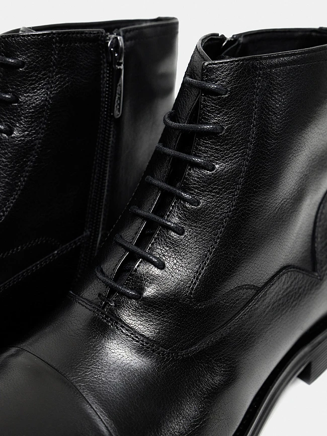 Ботинки мужские демисезонные, цвет черный, натуральная кожа M1022533-1 | 5