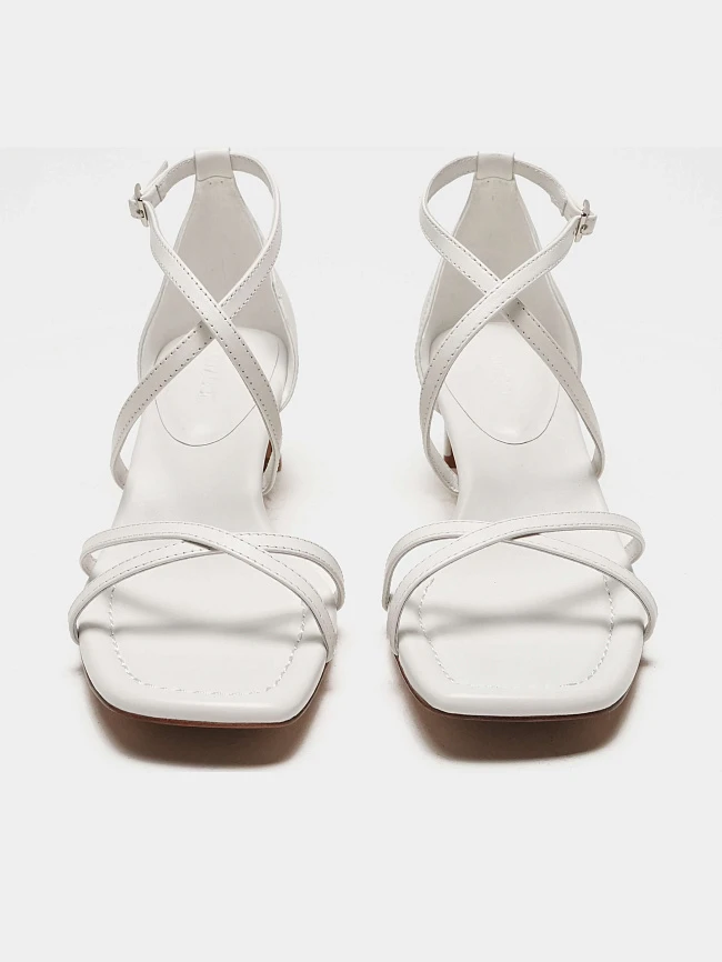 Босоножки женские летние, цвет белый, натуральная кожа 497609 | 7