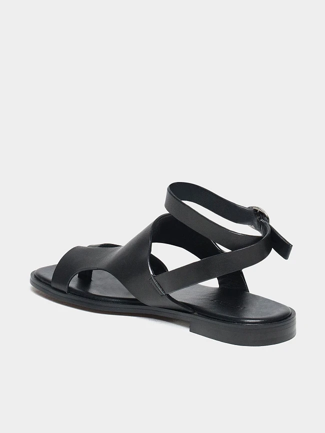 Сандалии женские летние, цвет черный, натуральная кожа 7210508 | 3