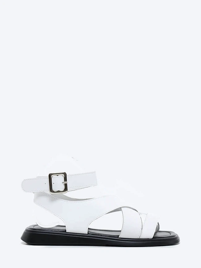 Сандалии женские летние, цвет белый, натуральная кожа и полимерные материалы 6810026 | 2
