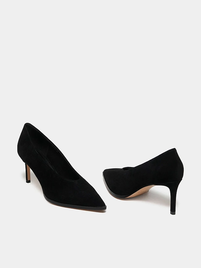 Туфли женские всесезонные, цвет черный, натуральный велюр 497630 | 3