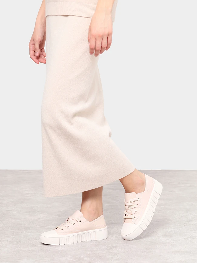 Кеды женские демисезонные, цвет пудровый, натуральная кожа и полимерные материалы 6810013 | 8