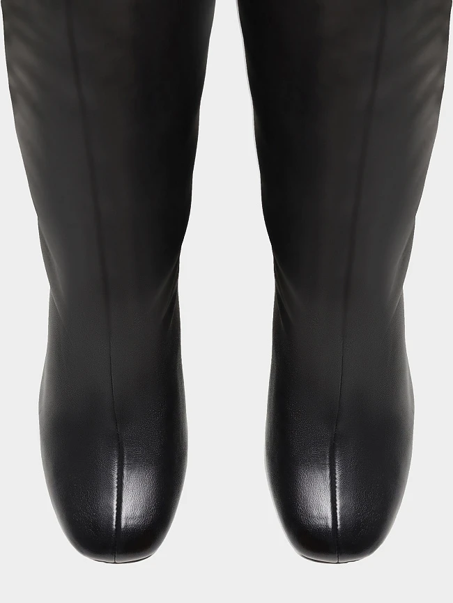 Сапоги женские демисезонные, цвет черный, натуральная кожа 7210414 | 5