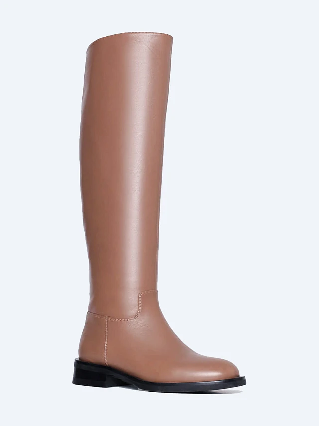 Сапоги женские зимние, цвет бежевый, натуральная кожа 1730257M | 1