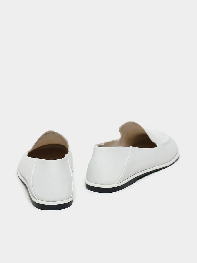 Лоферы женские всесезонные, цвет белый, натуральная кожа и полимерные материалы 1849748 | 4