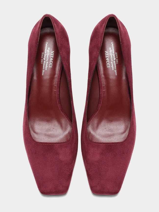 Туфли женские всесезонные, цвет бордовый, искусственный велюр 6550361-2 | 5