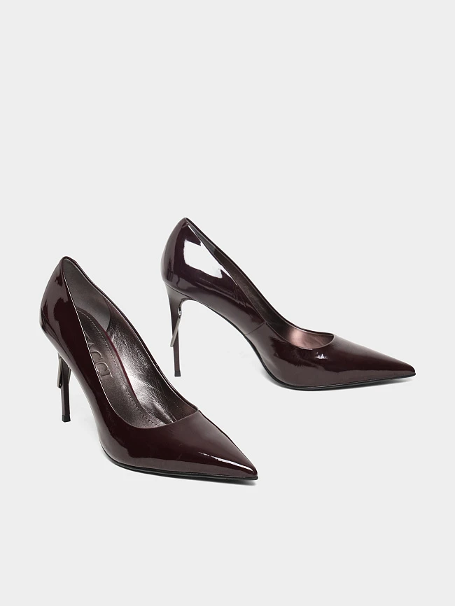 Туфли женские всесезонные, цвет бордовый, натуральная лаковая кожа 944215 | 3