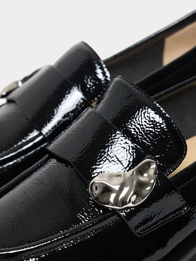 Лоферы женские всесезонные, цвет черный, натуральный наплак 1820664 | 7