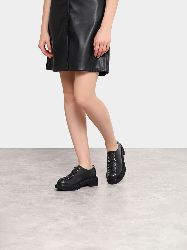 Полуботинки женские всесезонные, цвет черный, натуральная кожа 1821110-1 | 6