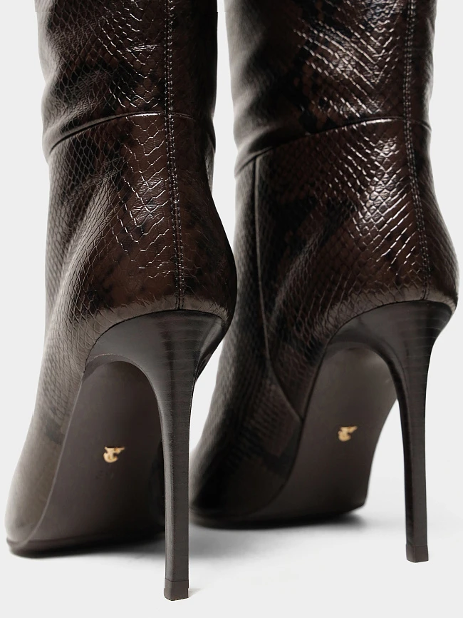 Сапоги женские демисезонные, цвет коричневый, натуральная кожа 1494664 | 6