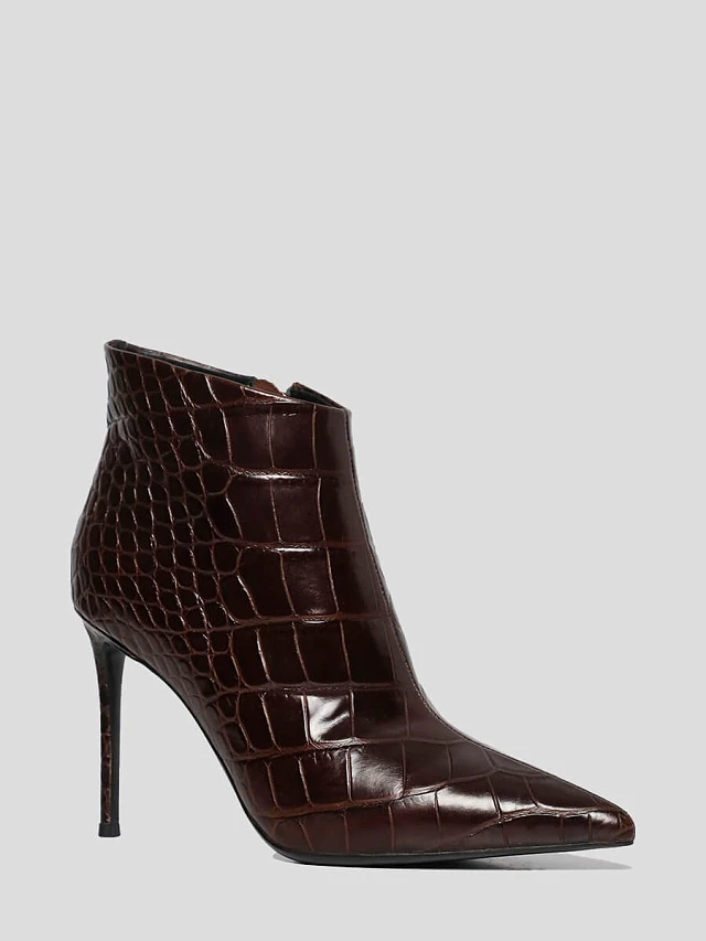 Ботильоны женские демисезонные, цвет коричневый, натуральная кожа 1852352 | 1