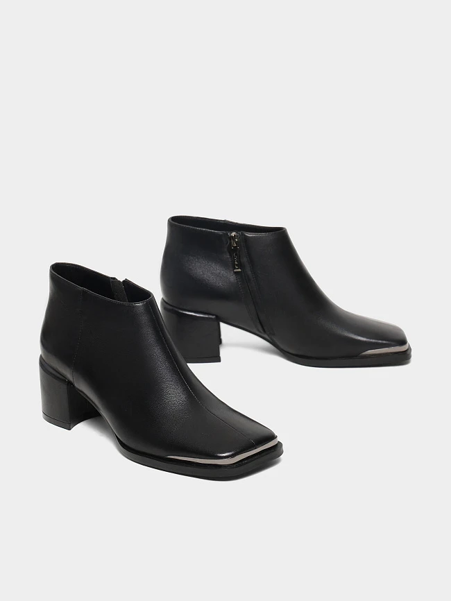 Ботильоны женские всесезонные, цвет черный, натуральная кожа 642274 | 3
