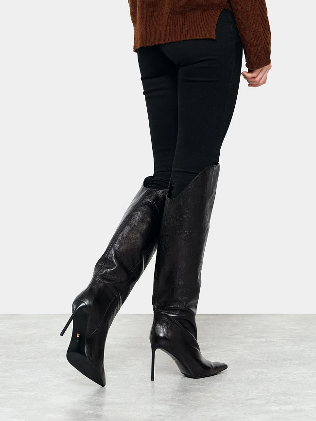 Сапоги женские демисезонные, цвет бордовый, натуральная кожа 1494628 | 8