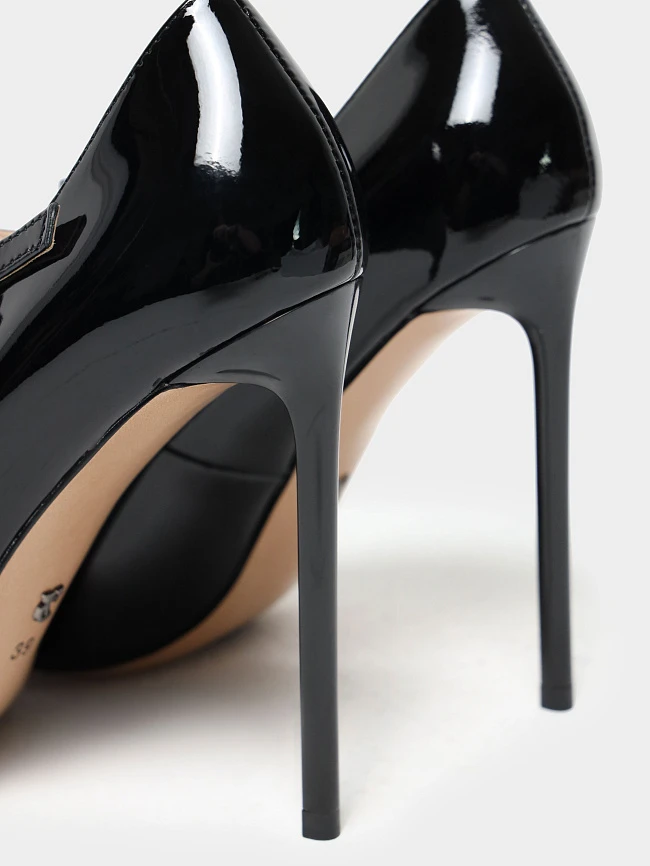 Туфли женские всесезонные, цвет черный, натуральная лаковая кожа 496686 | 6