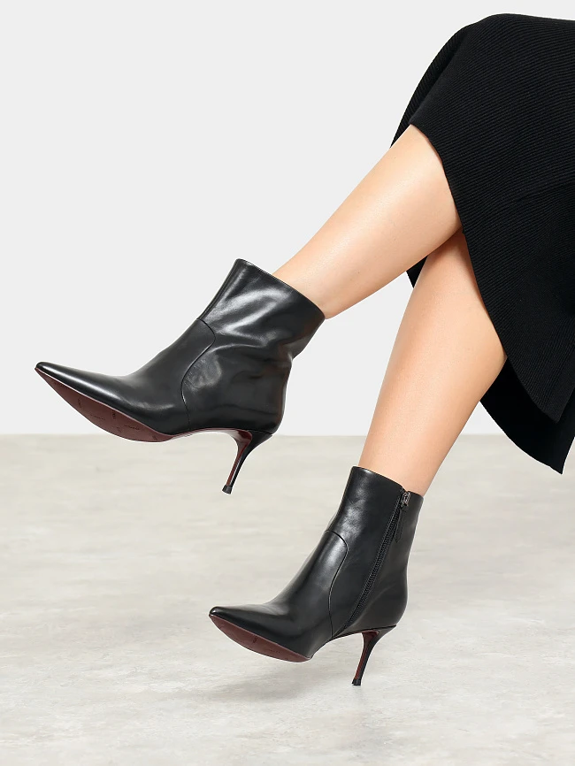 Ботильоны женские демисезонные, цвет черный, натуральная кожа 497062 | 7