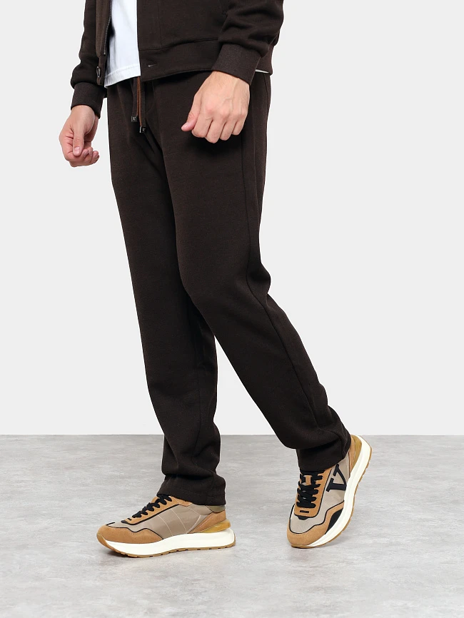 Кроссовки мужские демисезонные, цвет коричневый, натуральный спилок/текстиль/натуральная кожа M03028 | 7