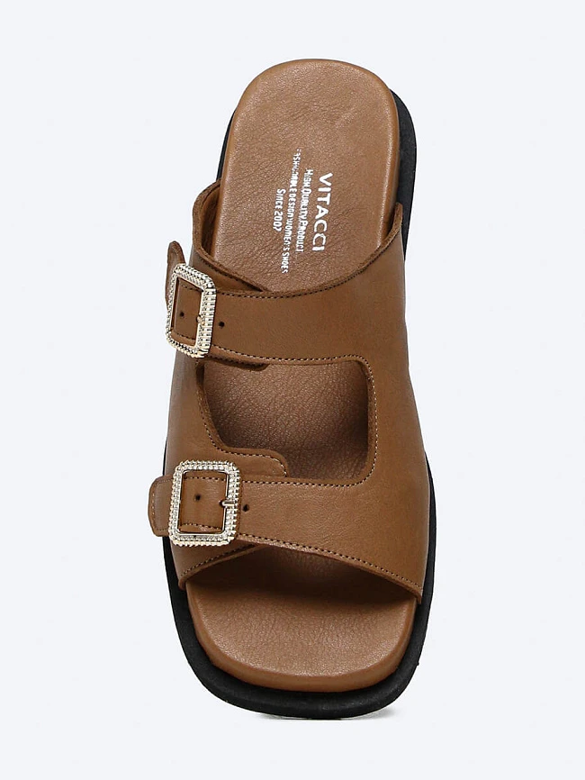 Сабо женские летние, цвет коричневый, натуральная кожа 887035 | 4