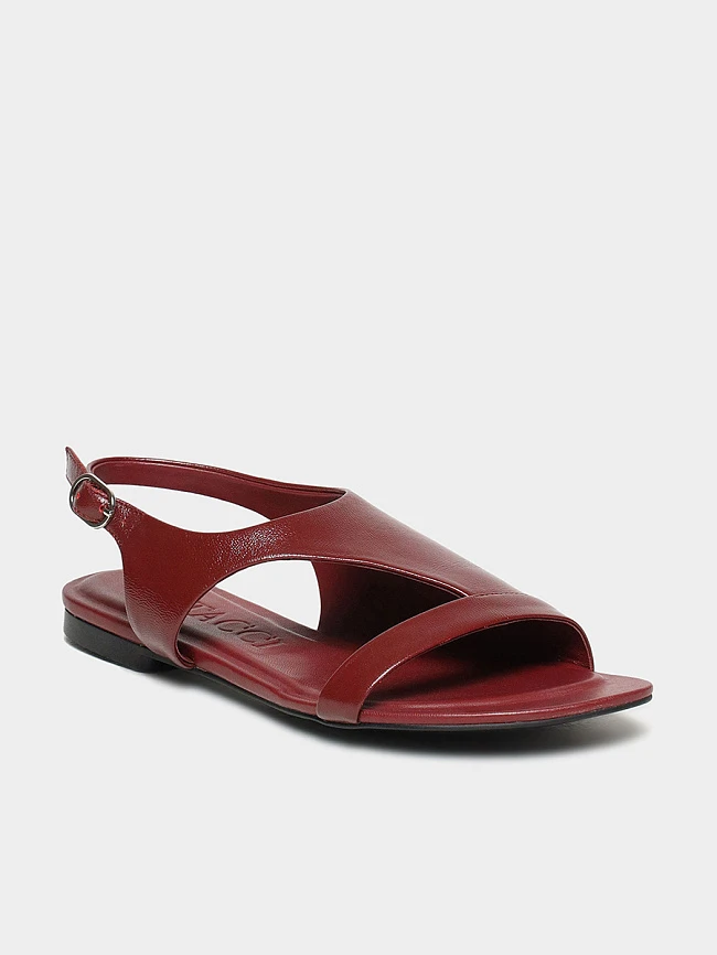 Сандалии женские летние, цвет бордовый, натуральная кожа 944307 | 2