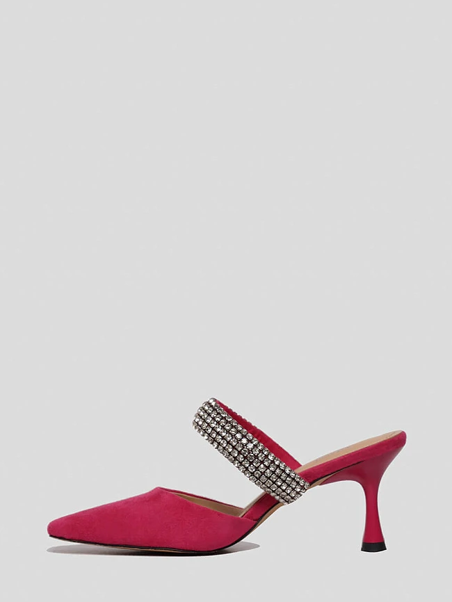 Мюли женские летние, цвет фуксия, текстиль 1398030 | 3