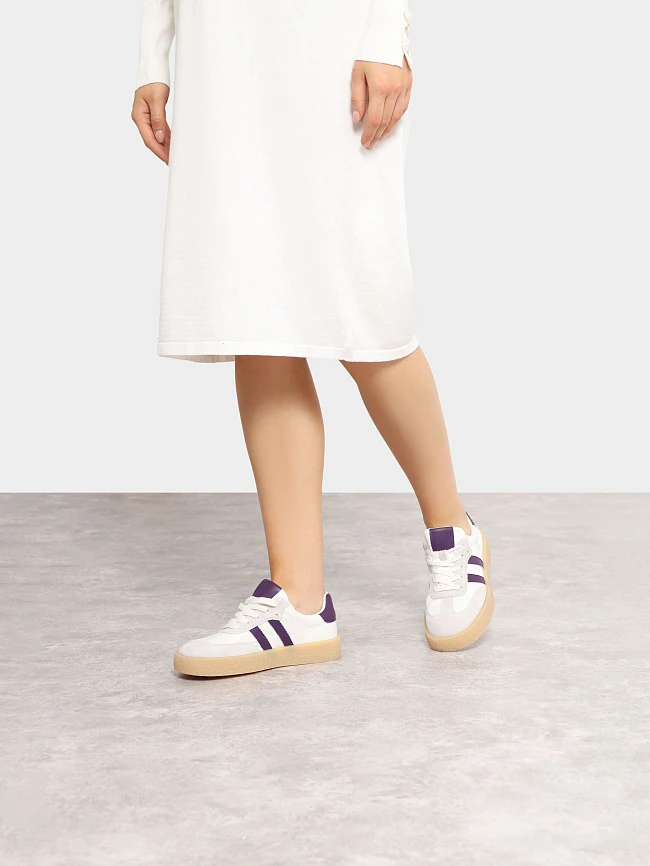 Кеды женские демисезонные, цвет молочный, текстиль/натуральный спилок 3630212 | 7