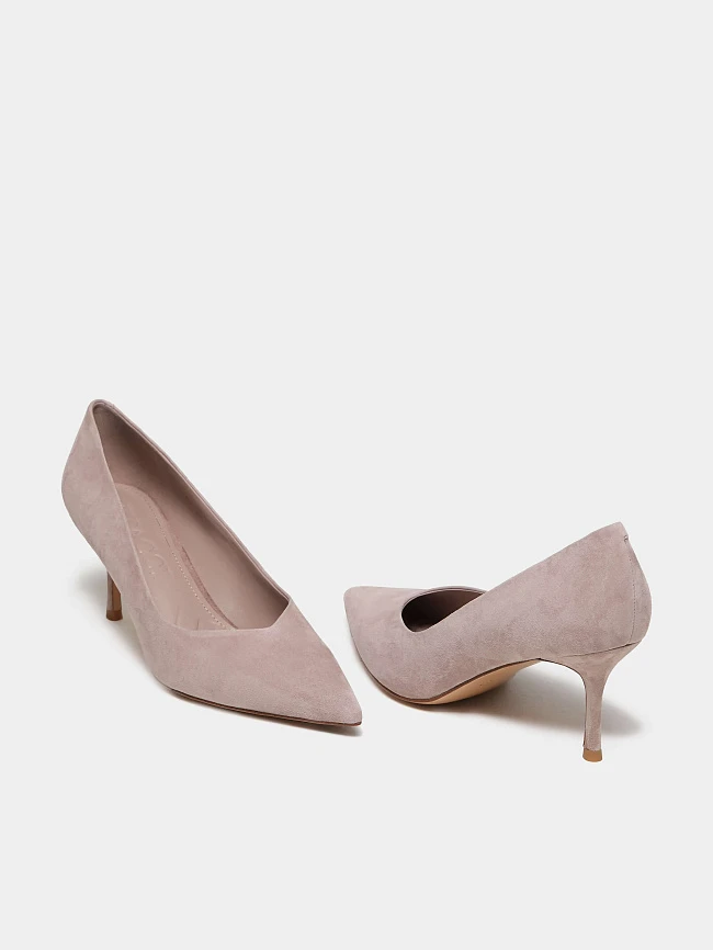 Туфли женские всесезонные, цвет бежевый, натуральный велюр 497445 | 3