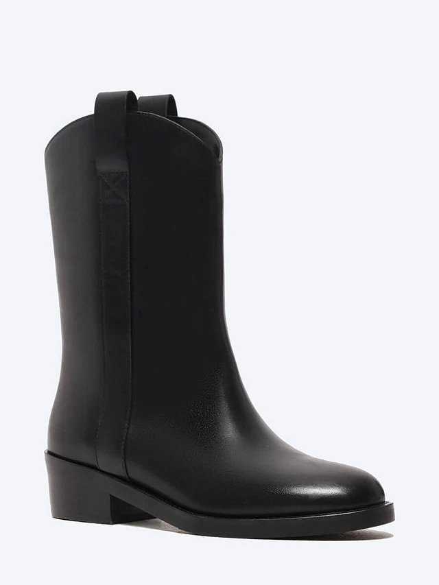 Полусапоги женские демисезонные, цвет черный, натуральная кожа 1821155 | 1