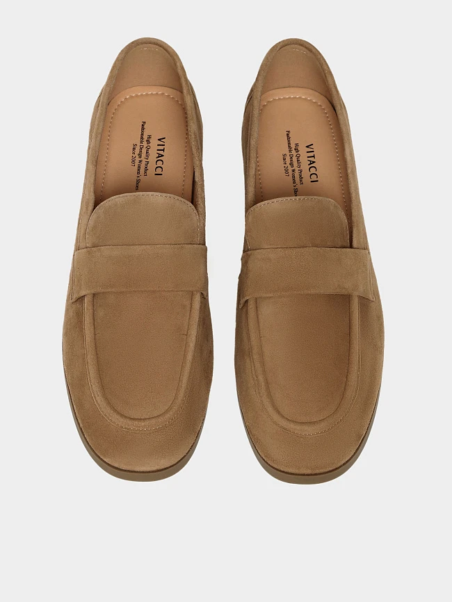 Лоферы женские всесезонные, цвет рыжий, натуральный велюр 3630230 | 5