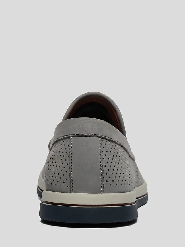 Мокасины мужские демисезонные, цвет серый, натуральный нубук M80601 | 5