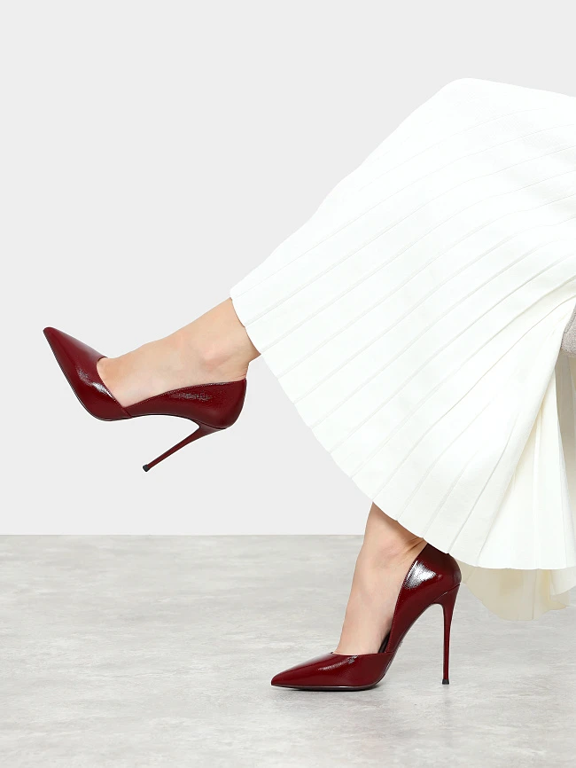 Туфли женские всесезонные, цвет бордовый, натуральная кожа 497013 | 10