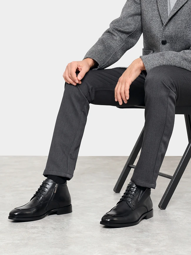 Ботинки мужские демисезонные, цвет черный, натуральная кожа M1022999 | 10