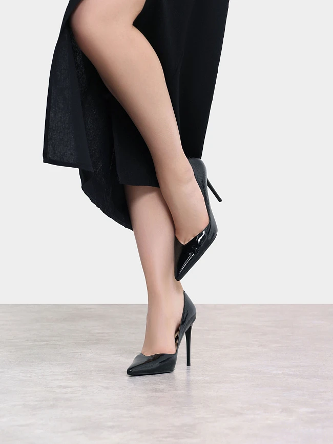 Туфли женские всесезонные, цвет черный, натуральная лаковая кожа 1493778 | 9