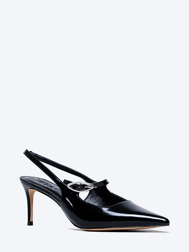 Туфли женские летние, цвет черный, натуральная масляная кожа 1821283 | 1