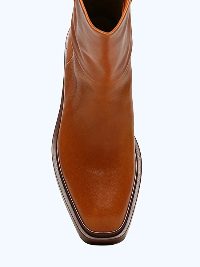 Полусапоги 496387 женские цвет рыжий, натуральная кожа 496387 | 4