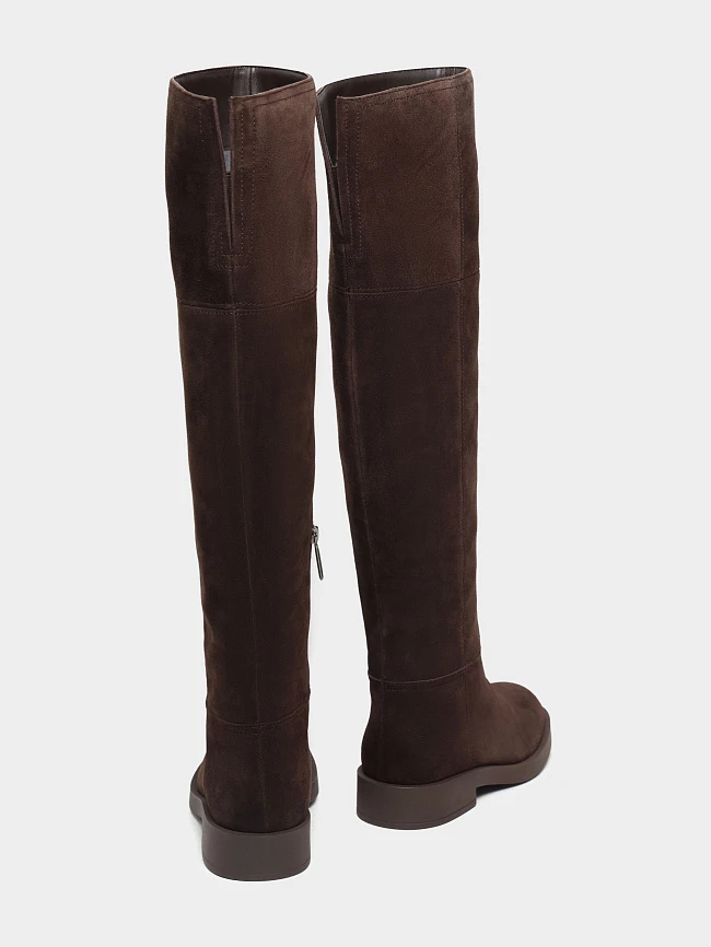 Ботфорты женские зимние, цвет коричневый, натуральный спилок 1821128M | 4