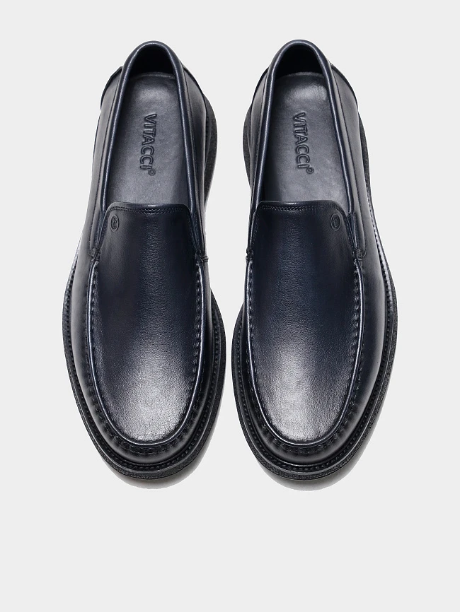 Мокасины мужские демисезонные, цвет синий, натуральная кожа M801204 | 5