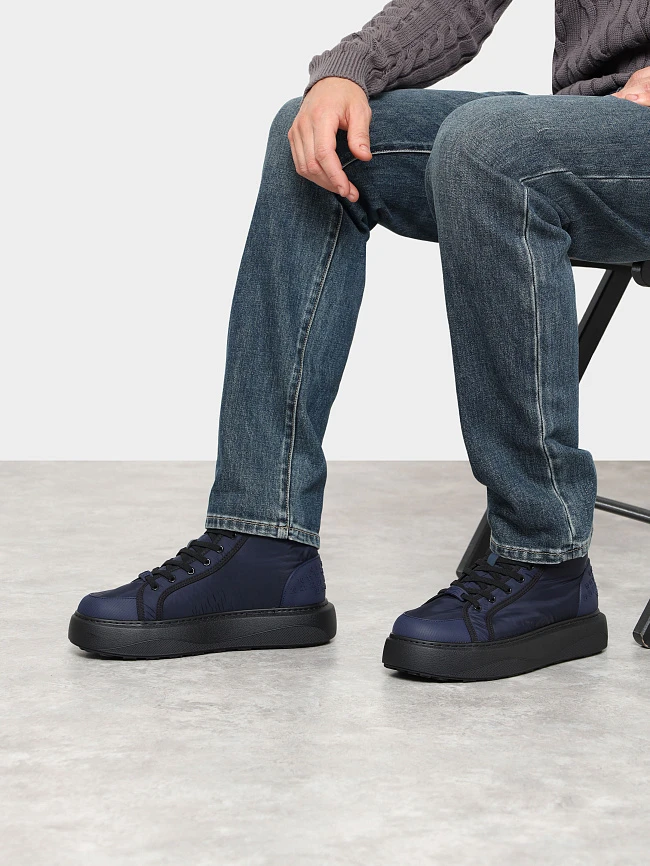 Кеды мужские зимние, цвет синий, текстиль M03051M | 11