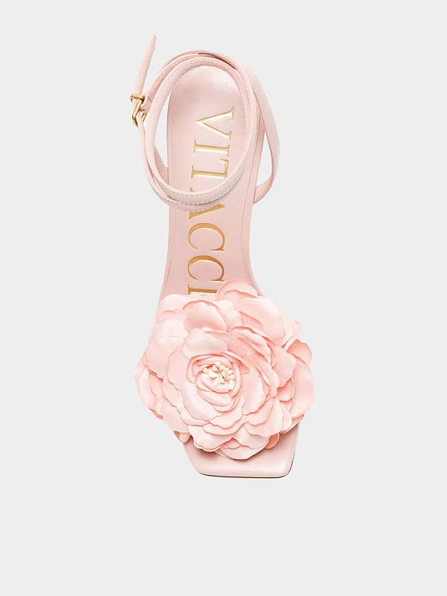 Босоножки женские летние, цвет пудровый, натуральная кожа 1495156F | 4