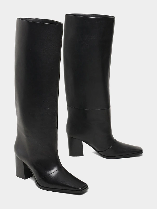 Сапоги женские демисезонные, цвет черный, натуральная кожа 1494783 | 3