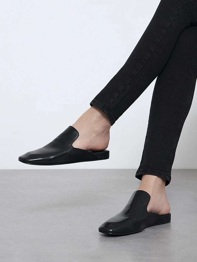 Мюли женские летние, цвет черный, натуральная кожа 1821404 | 10