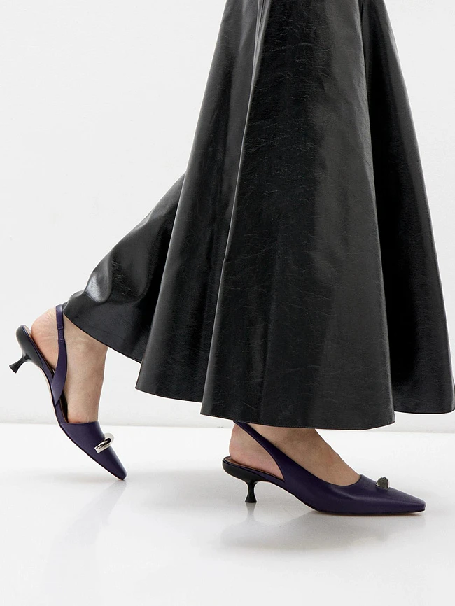 Туфли женские летние, цвет фиолетовый, натуральная кожа 1013697 | 6