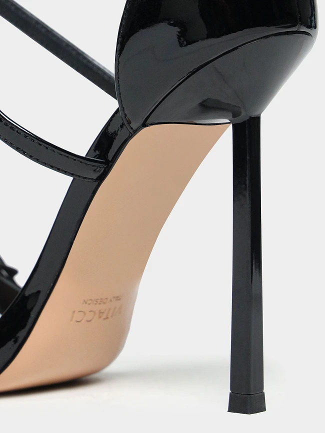 Босоножки женские летние, цвет черный, натуральная лаковая кожа 497527 | 5