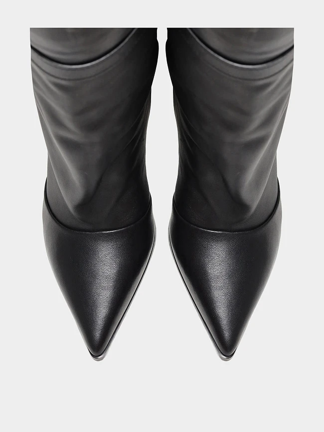 Сапоги женские всесезонные, цвет черный, натуральная кожа 944243 | 5