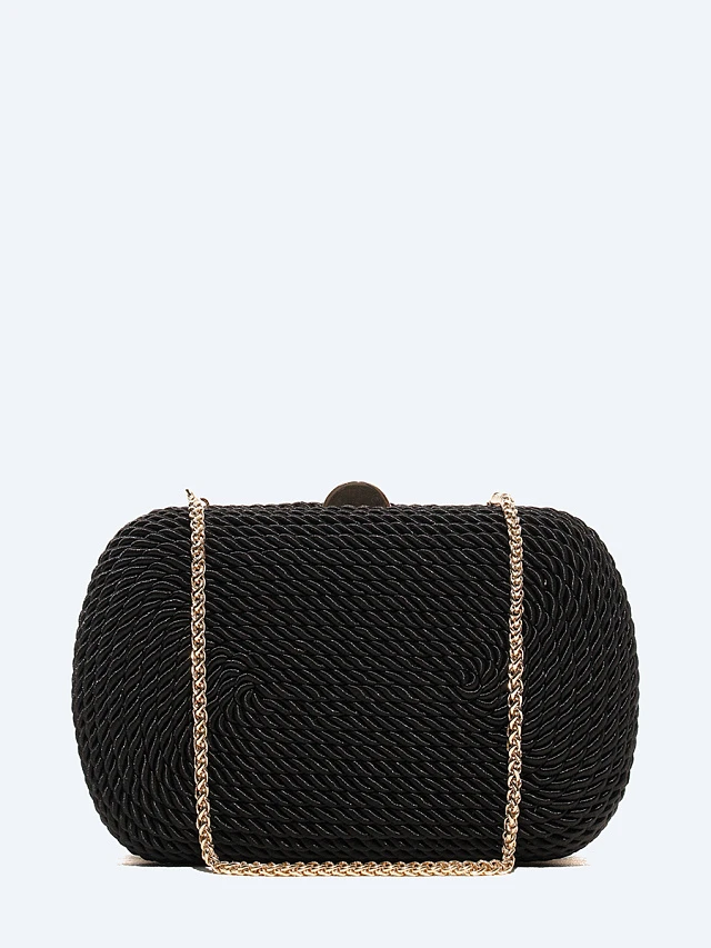 Клатч женский осень-зима, цвет черный, текстиль C1420-01 | 1