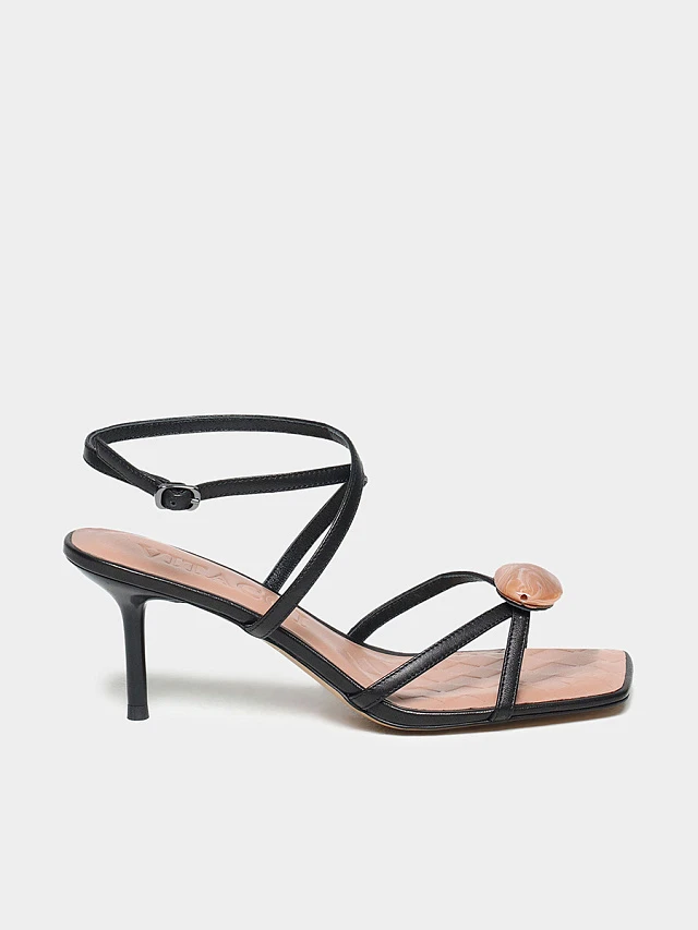 Босоножки женские летние, цвет черный, натуральная кожа 1821736 | 1